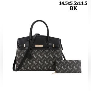 NWT Vegan carriage bag with matching wallet in black.